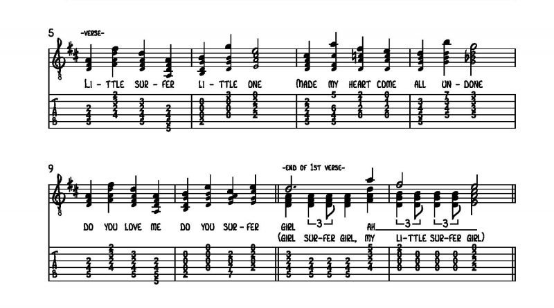 HarmonyTabs - Beach Boys - Surfer Girl