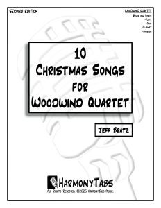 cover page for 10 Christmas Songs For Wind Quartet sheet music