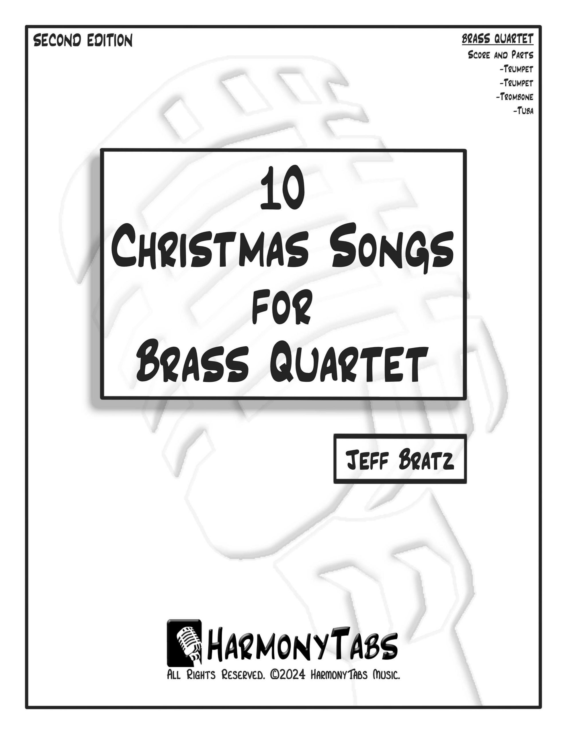 cover page for 10 Christmas Songs For Brass Quartet: Second Edition